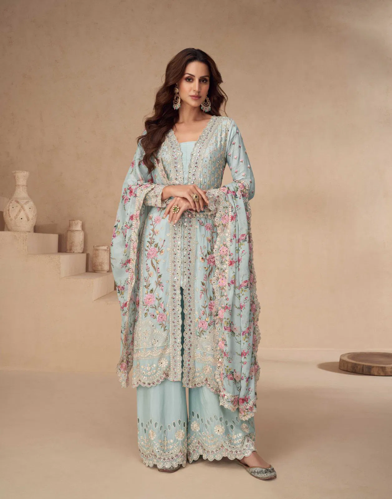  Aarna by Aashirwad Premium Chinon Silk Readymade Salwar Kameez